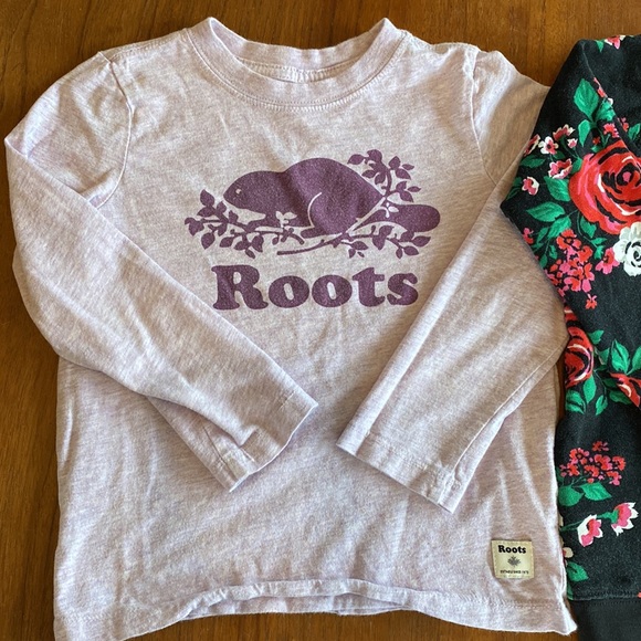 Girls 4T/5T bundle. Roots Lilac long sleeve and Carters Floral Crew sweatshirt! - Picture 2 of 7